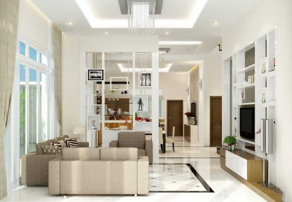 23+ Mẫu thiết kế nội thất phòng khách nhà ống 4m - 5m ĐẸP - HIỆN ĐẠI - SANG TRỌNG nhất 2021