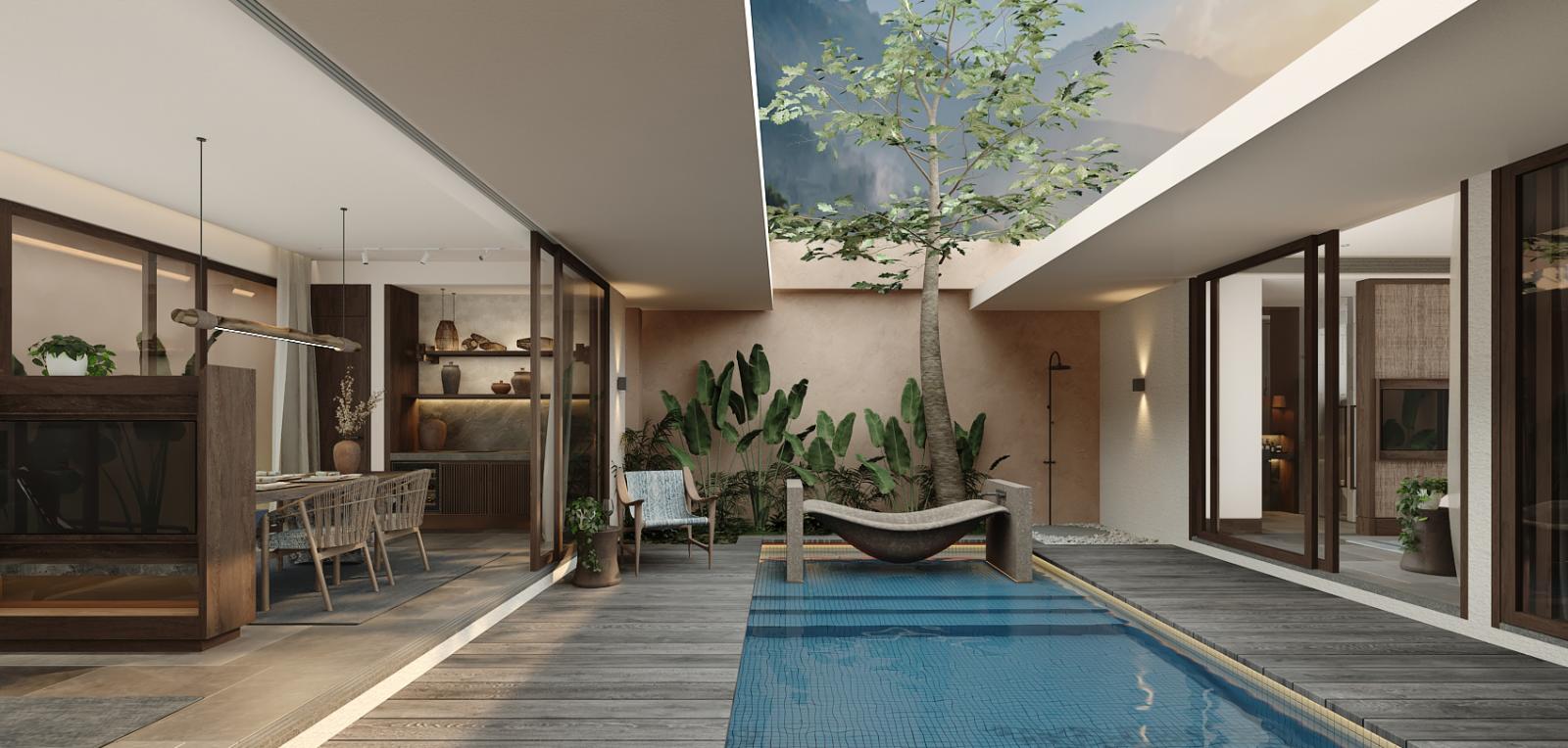 Mảng xanh bên trong căn hộ dự án Apec Mandala Sky Villas Kim Bôi