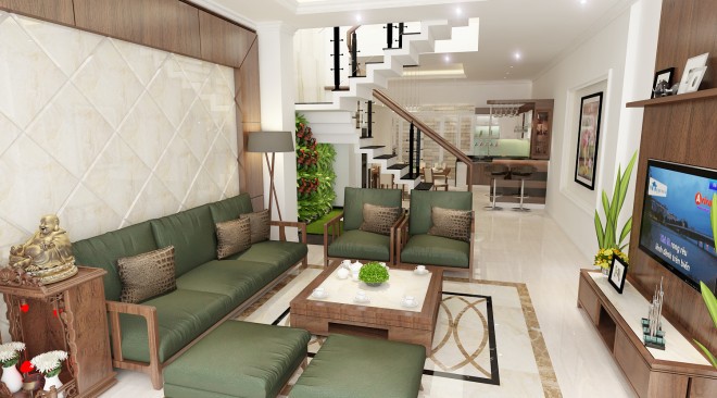 23+ Mẫu thiết kế nội thất phòng khách nhà ống 4m - 5m ĐẸP - HIỆN ĐẠI - SANG TRỌNG nhất 2021
