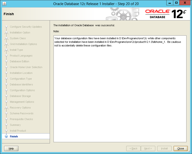 Cài đặt cơ sở dữ liệu Oracle 12c trên Windows