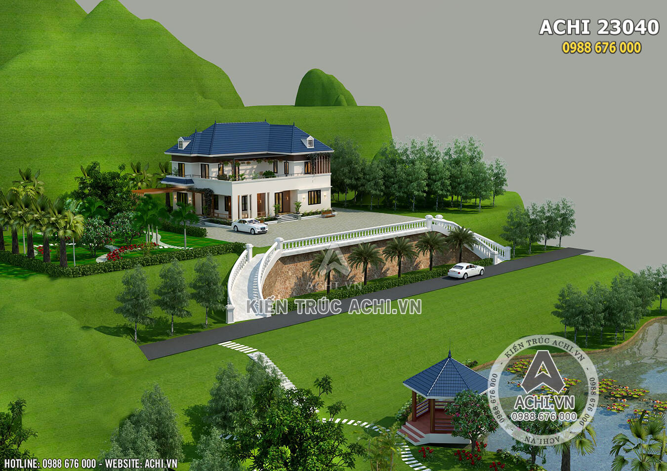 Biệt thự vườn 2 tầng đẹp trên đồi tại Phú Thọ - ACHI 23040