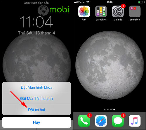 Cách thay hình nền điện thoại iPhone, Android