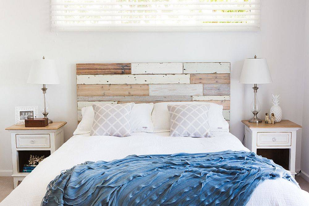 Đầu giường bằng gỗ kiểu tái chế mộc mạc, 