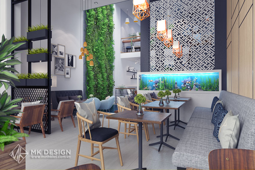 Thiết kế quán cafe nhà ống - Mẫu quán cafe đẹp cho không gian nhỏ hẹp