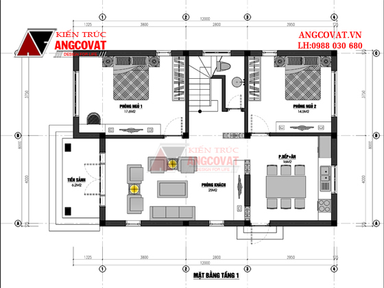 Điểm danh top 5 mẫu thiết kế nhà 8x12m sang trọng và đẳng cấp từ cấp 4 đến 1,2,3 tầng của Angcovat TIN1627