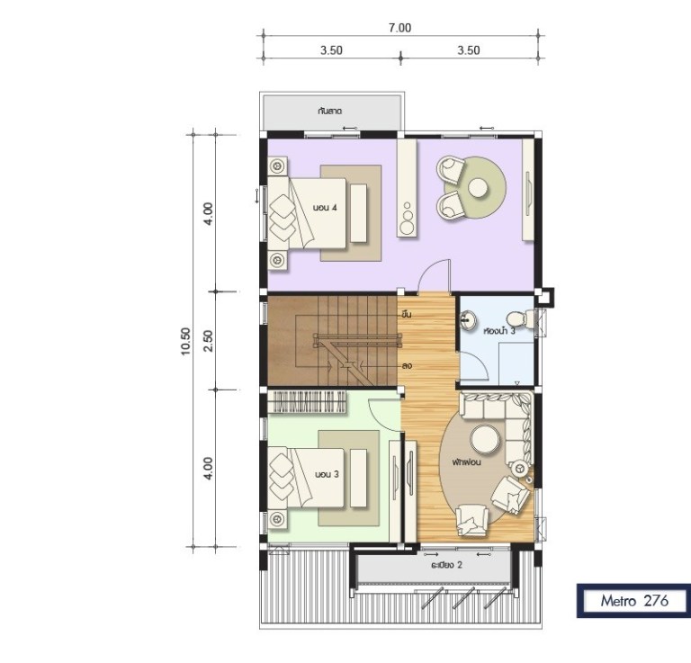 Thiết kế nhà 7x10m đẹp 1, 2, 3 tầng (3 - 4 phòng ngủ)