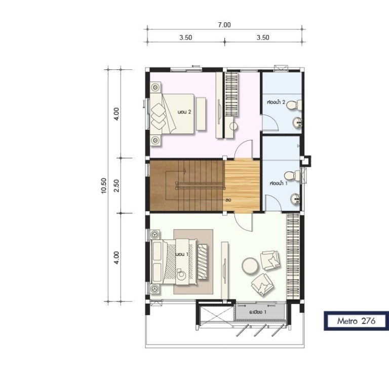 Thiết kế nhà 7x10m đẹp 1, 2, 3 tầng (3 - 4 phòng ngủ)