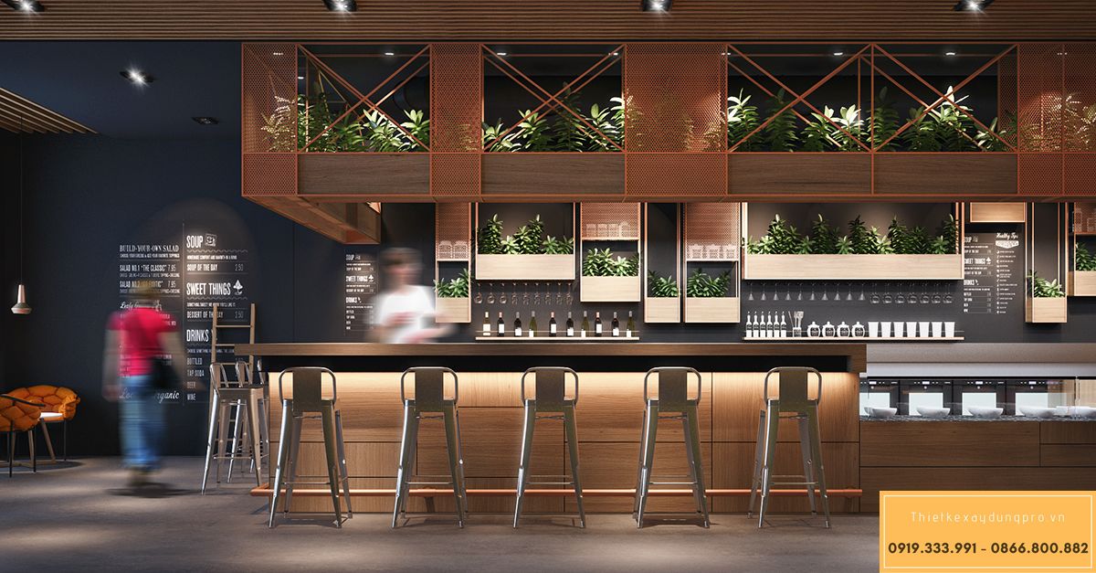 Thiết kế quầy bar nhà hàng - Thiết kế xây dựng Pro