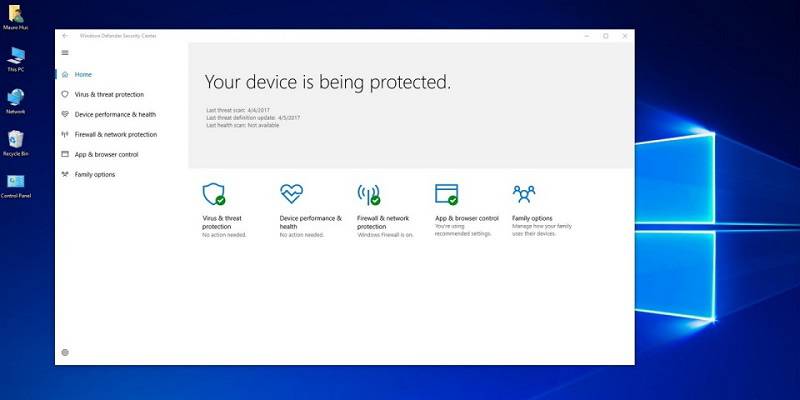 Tên gọi phần mềm chống virus của Microsoft trên hệ điều hành Windows 10 là gì?