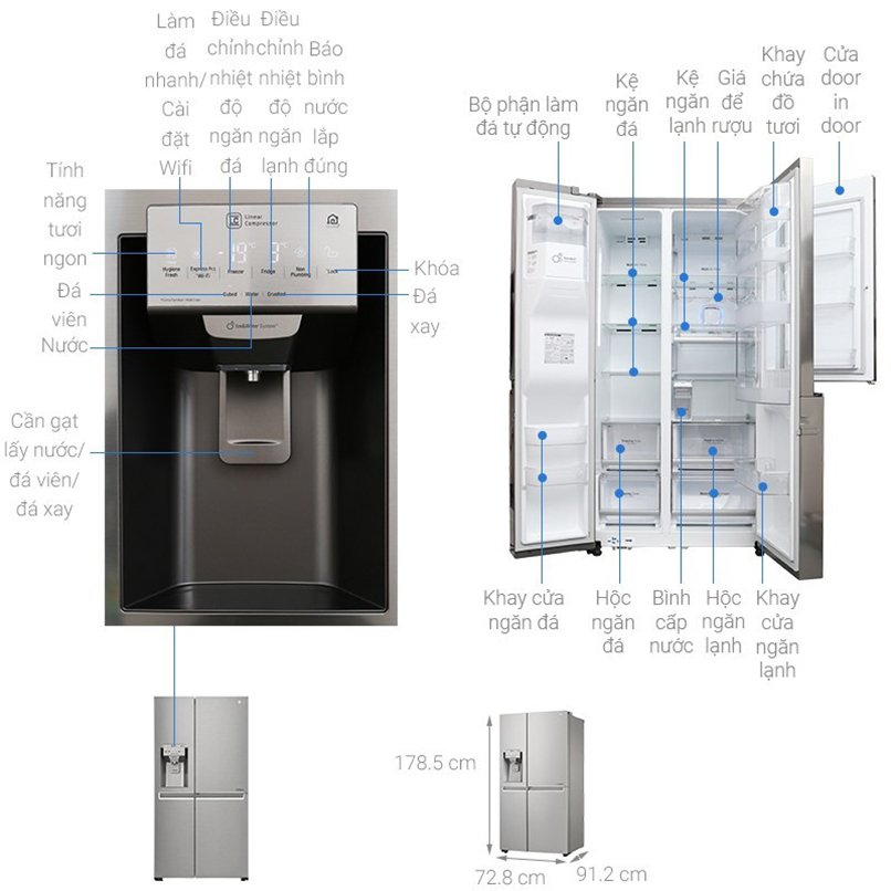 Tủ lạnh Side by Side là gì? Xem chi tiết ưu điểm và hạn chế của tủ
