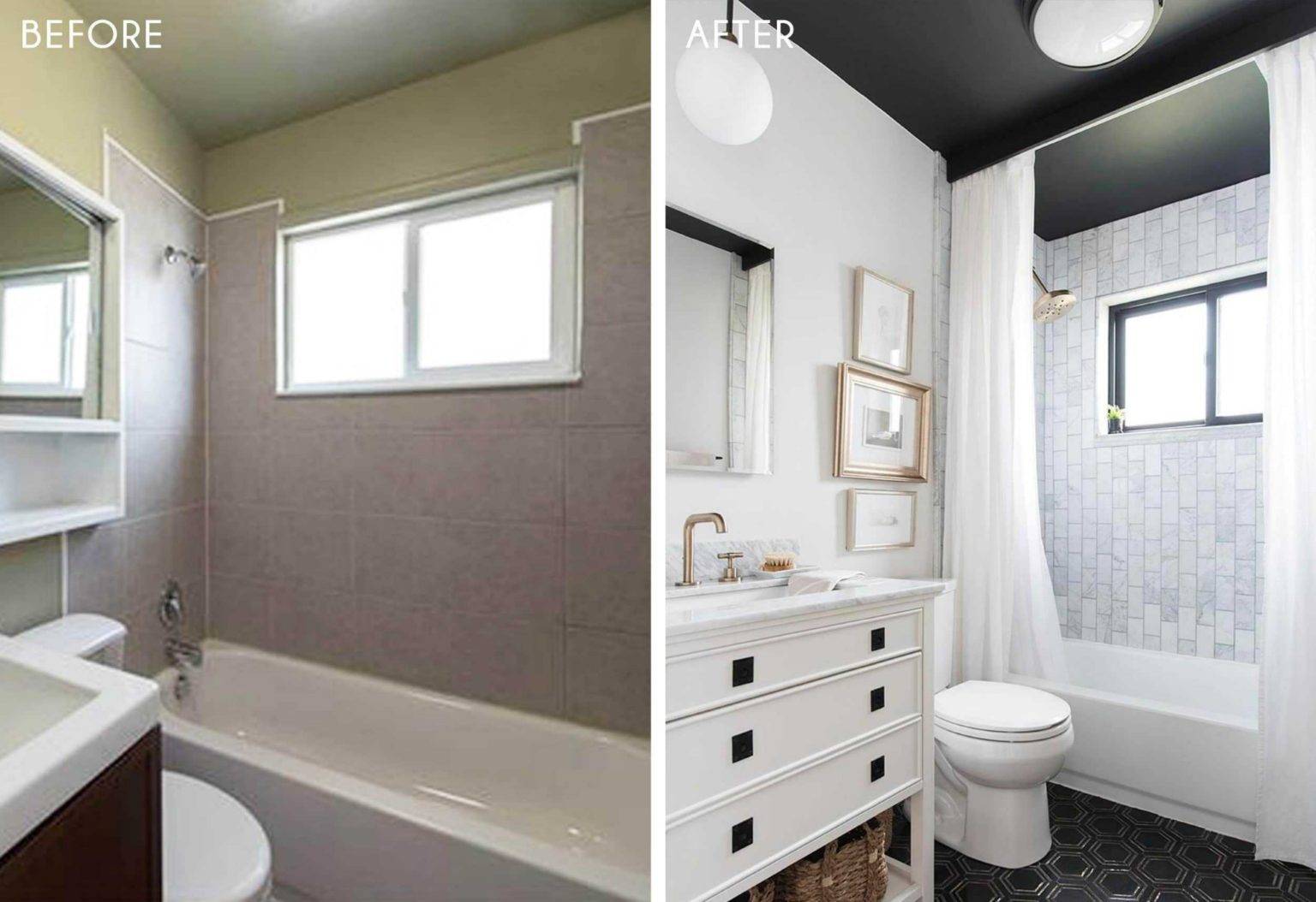 hình ảnh phòng tắm trước và sau khi sơn mới