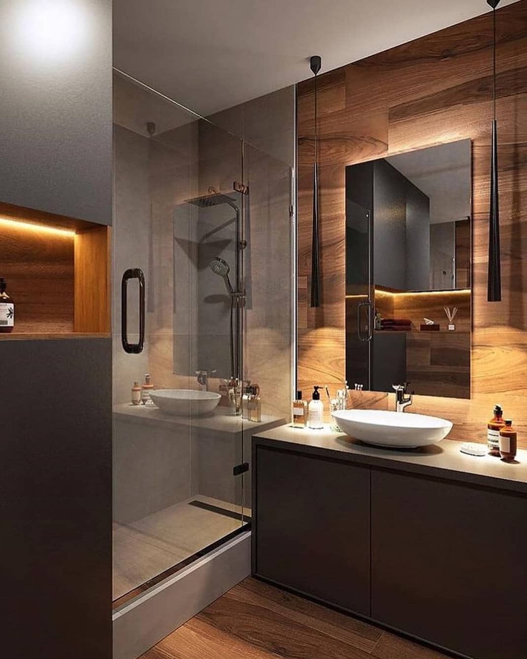 Phòng tắm, vệ sinh trong nhà vườn 1 tầng được thiết kế sang trọng, tiện nghi như spa.