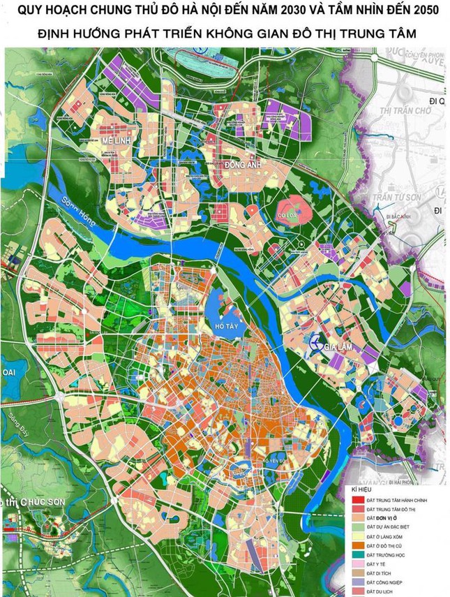 Hà Nội điều chỉnh tổng thể Quy hoạch chung xây dựng Thủ đô đến năm 2030 và tầm nhìn đến năm 2050.